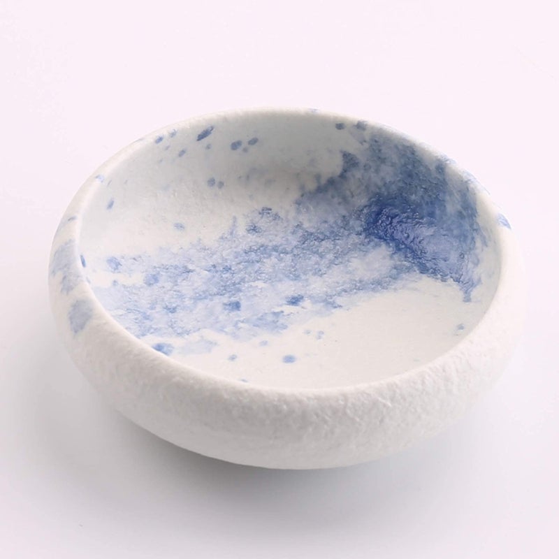 Uaral Soy Sauce Dish Sushi Dipping Bowl Pinch Bowls Japanese Small Plate Set of 6,3.75 Inch(4.5 oz Texture White) - Image 2